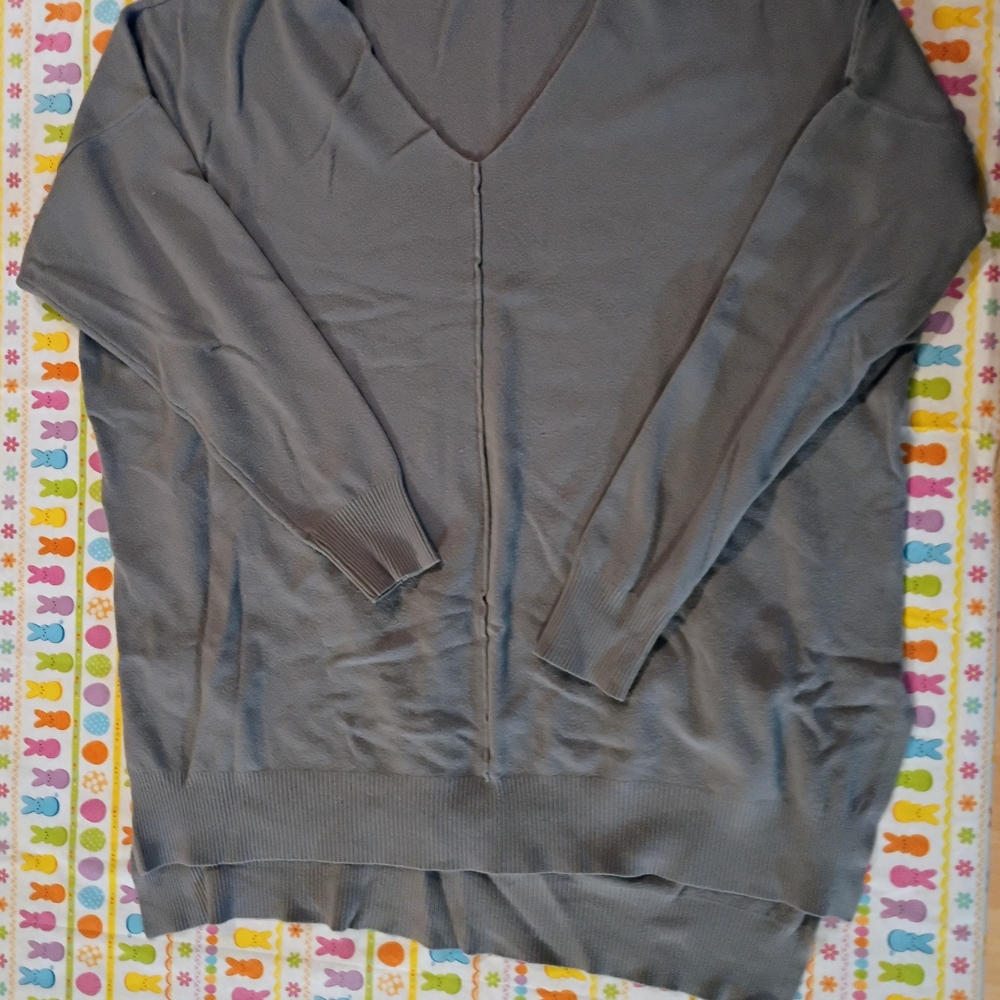 Gray V-Neck Sweater